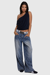 Adidas Yırtık Geniş Kot